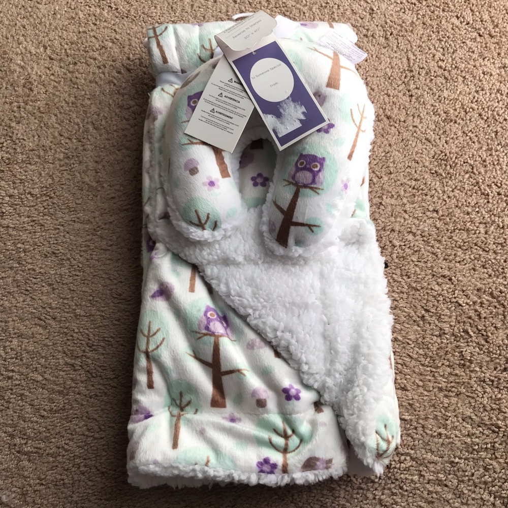 🚺 Baby girl blanket & neck support pillow ❗️